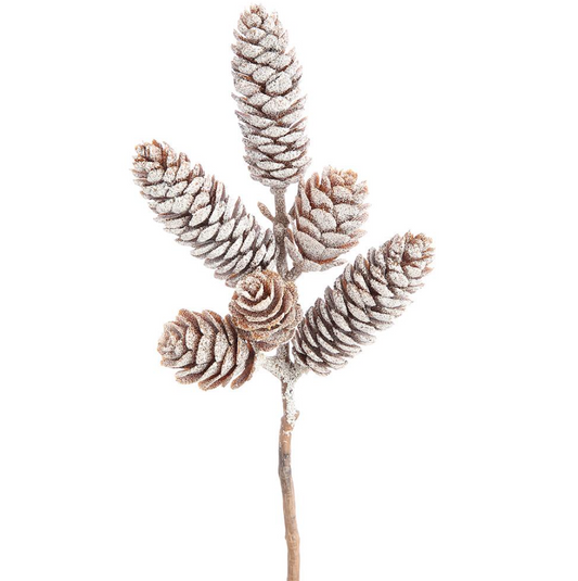 8'' ICED PLASTIC PINECONE PICK