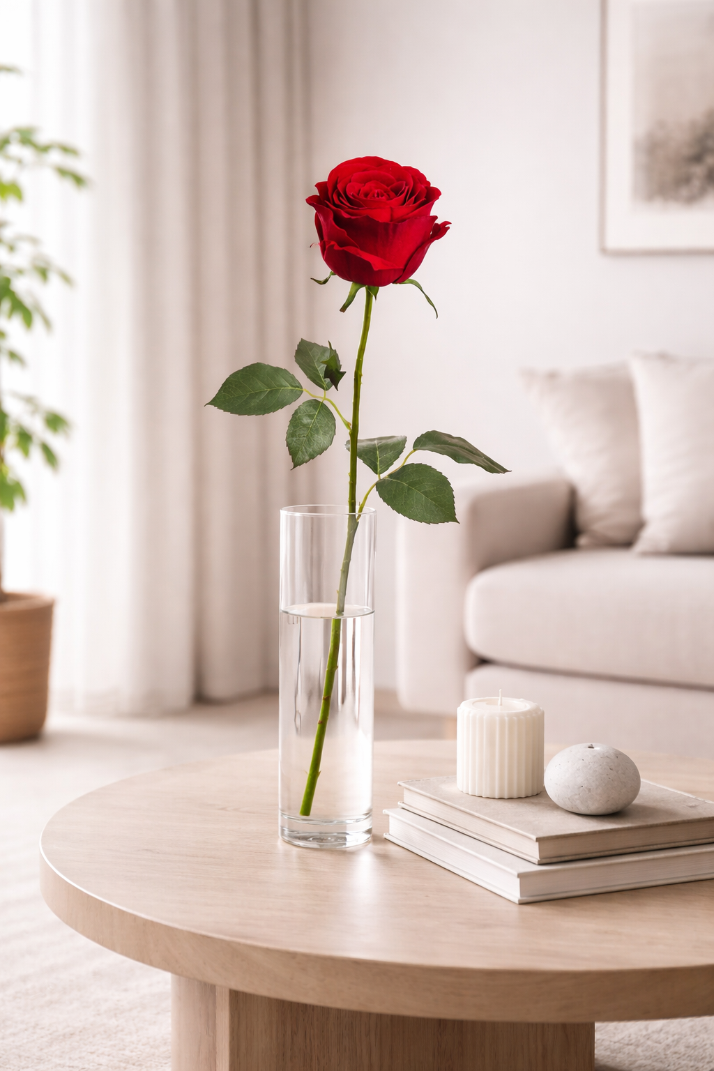 VELVET LARGE ROSE BUD SPRAY- RED 22''