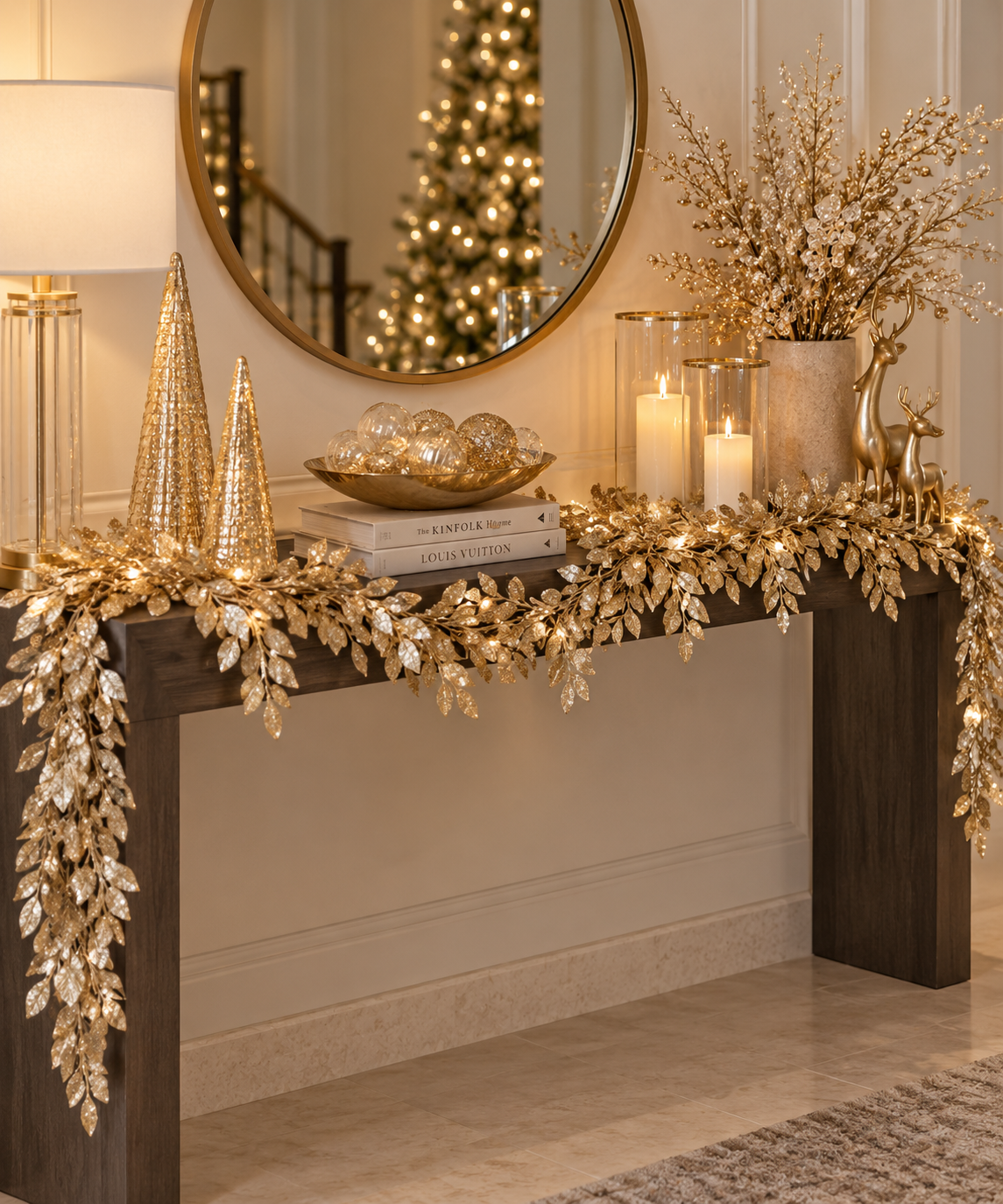 69'' GARLAND GLITTERED GOLD EUCALYPTUS SWAG
