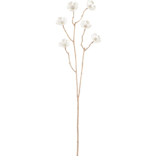 26'' DIAMOND FLOWER SPRAY PEARL