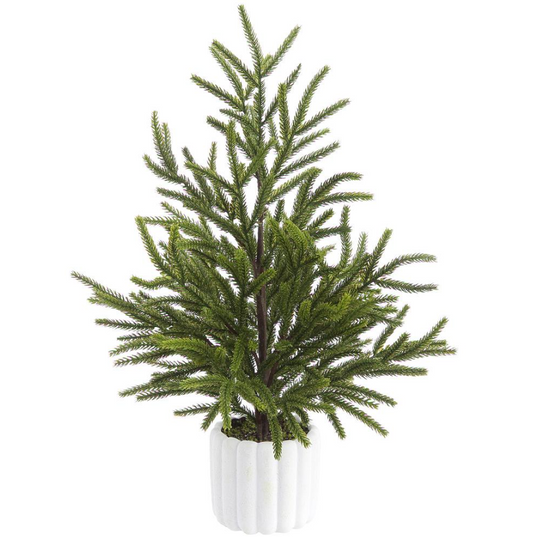 19.5" CYPRESS TREE IN CEMENT POT