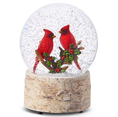 6.5" CARDINAL MUSICAL WATER GLOBE