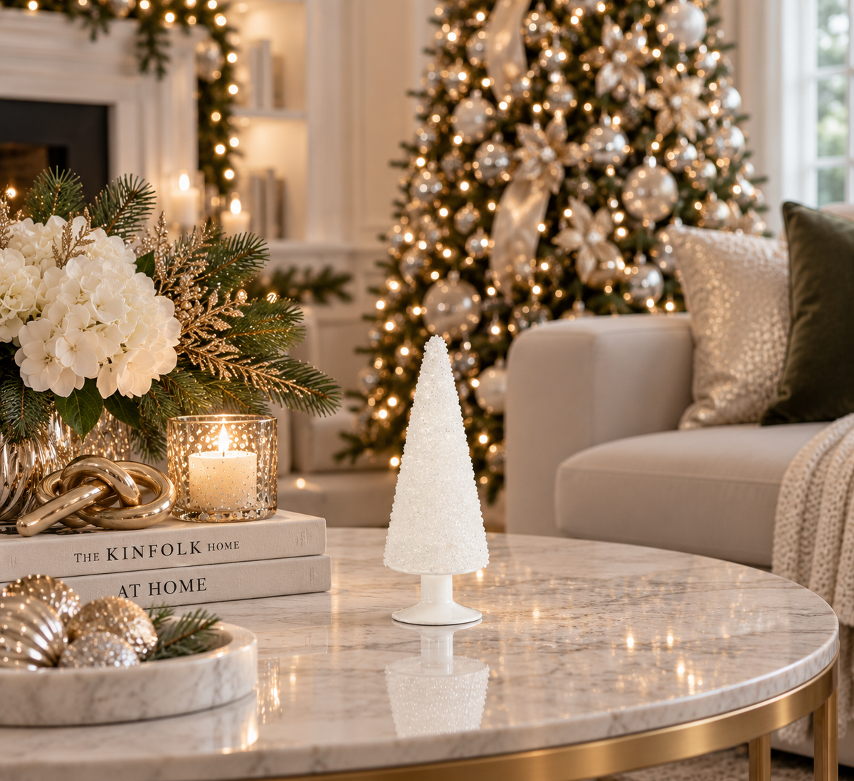 10" WHITE ICED TREES
