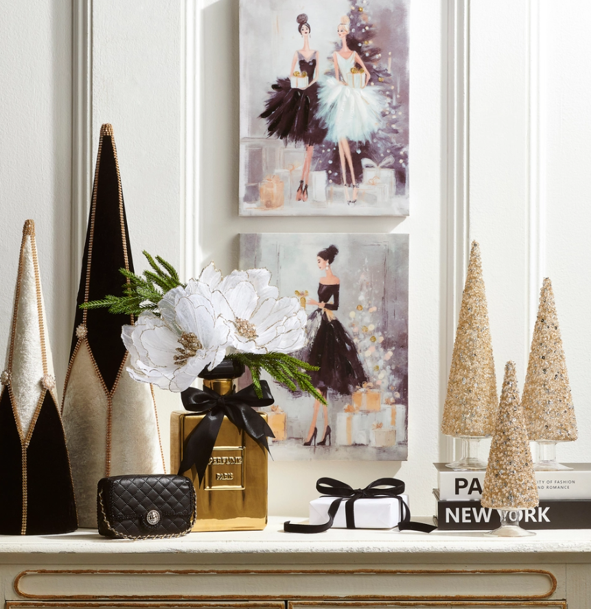 13.5'' GOLD GLITTER CRISTAL TREE LARGE