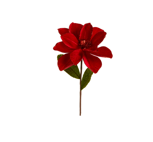 22'' VELVET MAGNOLIA STEM- RED