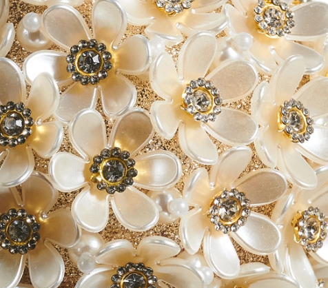 5'' PEARL FLORAL BALL ORNAMENT