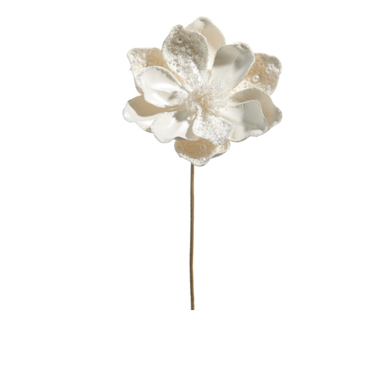 20'' WHITE PEARL BEADED MAGNOLIA PICK
