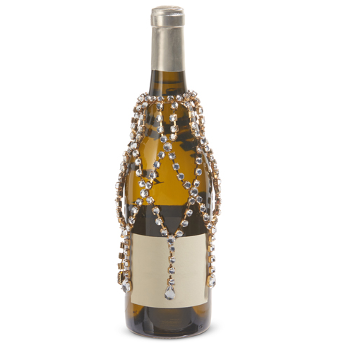 7" WOVEN JEWELED WINE BOTTLE VEIL