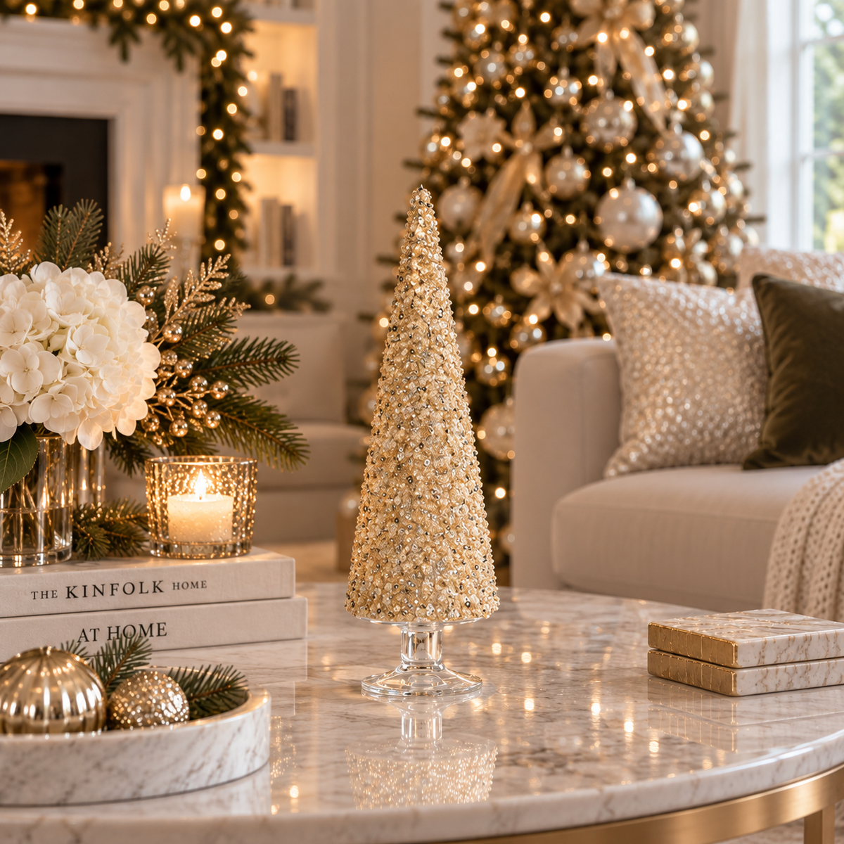 12'' GOLD GLITTER CRISTAL TREE MEDIUM
