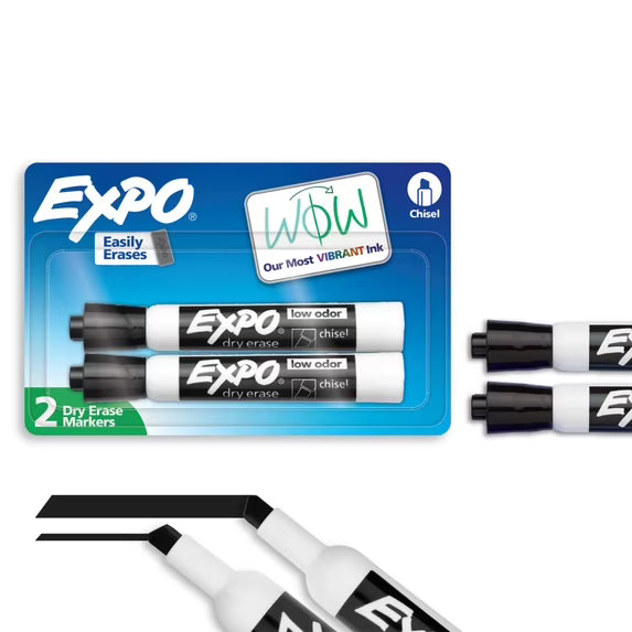 Expo Dry Erase Markers Black - 2 pack