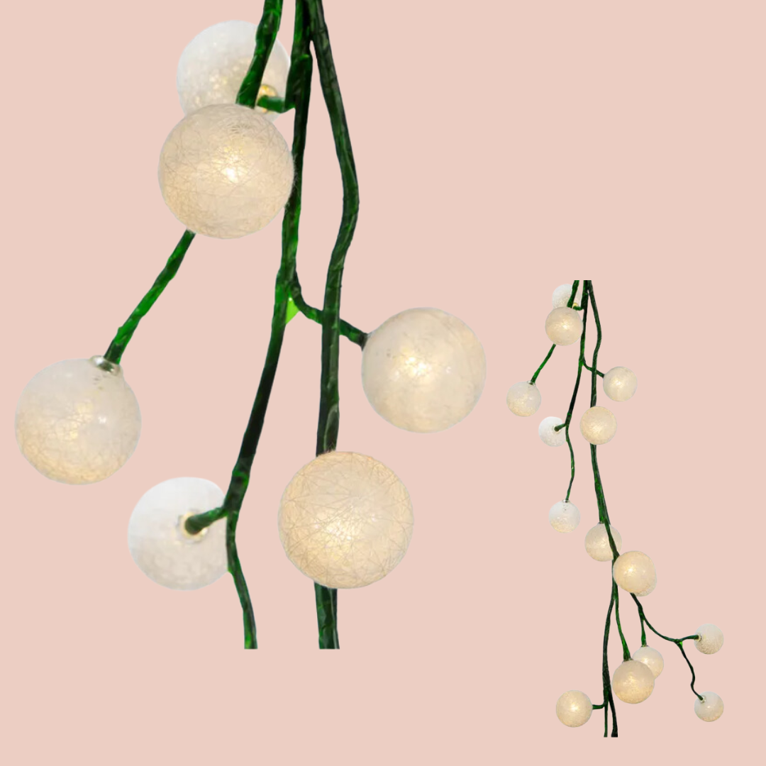 6'GRN GRLND W/48L RED LED+WHT