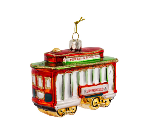 San Francisco Cable Car Glass Ornament
