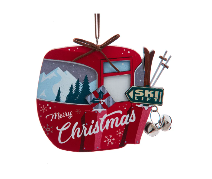 4" SKY WOOD CABLE CAR ORNAMENT