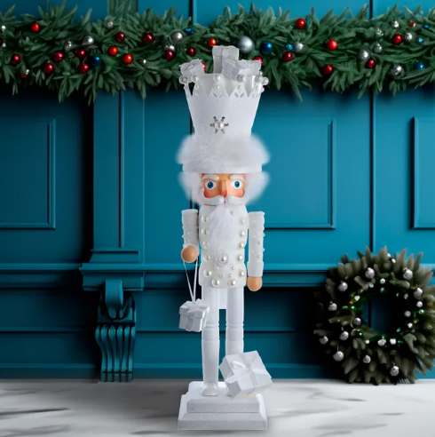 18" Hollywood Nutcrackers™ White King With Gifts Nutcracker