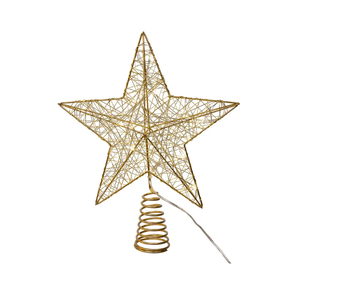 11.8" GOLD LED METAL STAR BATTERY OPERATED
