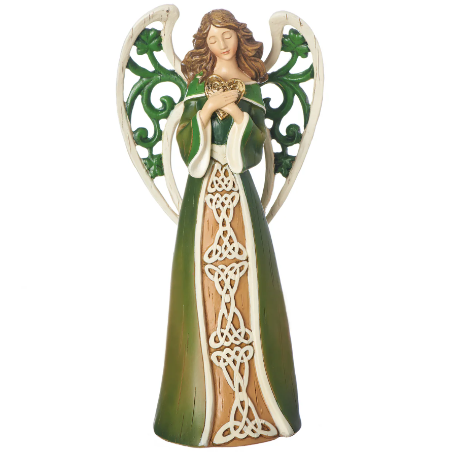 Angel Figurine with Celtic Knot Heart 7.5''