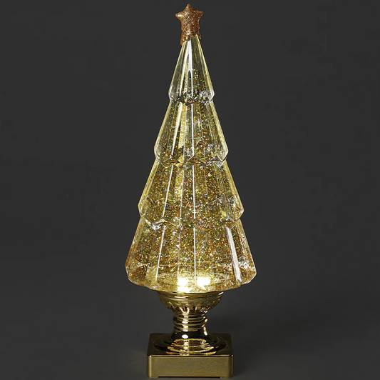 Confetti Lites Lighted Swirl Tree with Gold Glitter 14''