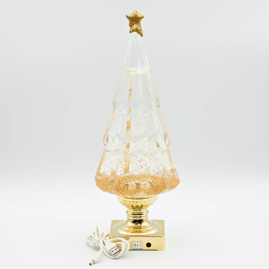 Confetti Lites Lighted Swirl Tree with Gold Glitter 14''