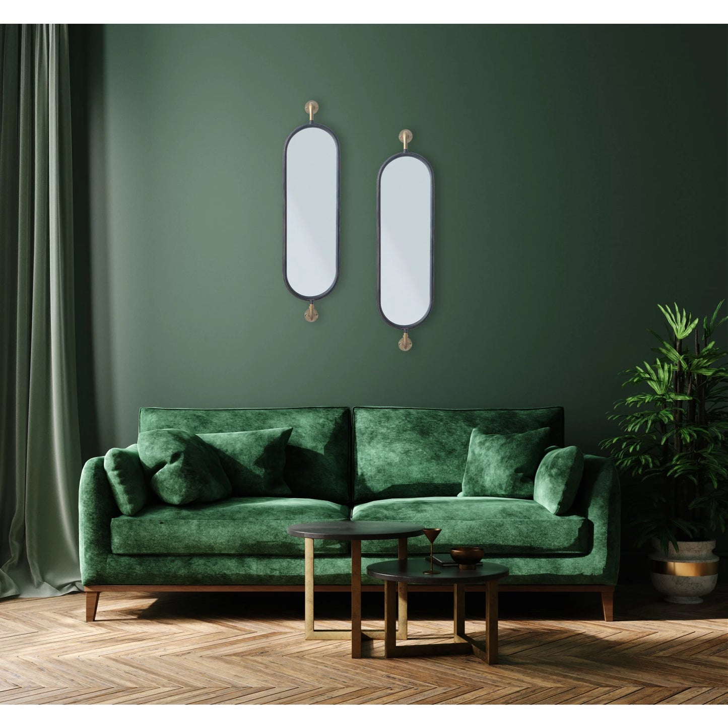 METAL WALL MOUNT MIRROR WBRACKETS