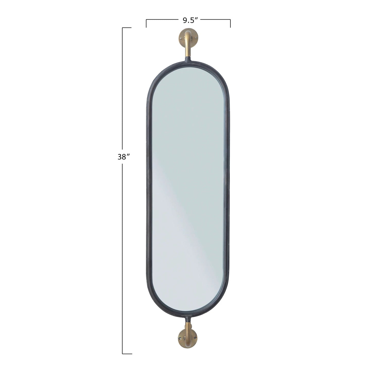 METAL WALL MOUNT MIRROR WBRACKETS