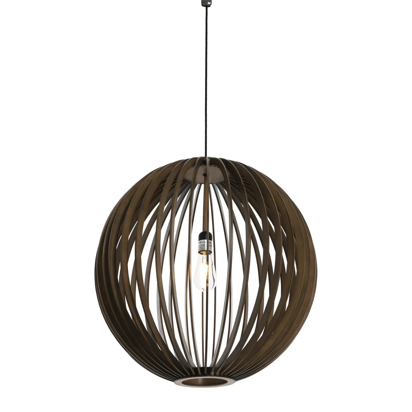 23-1/2"RND X 24-3/4"H WOODEN SLATS BALL PENDANT-KD