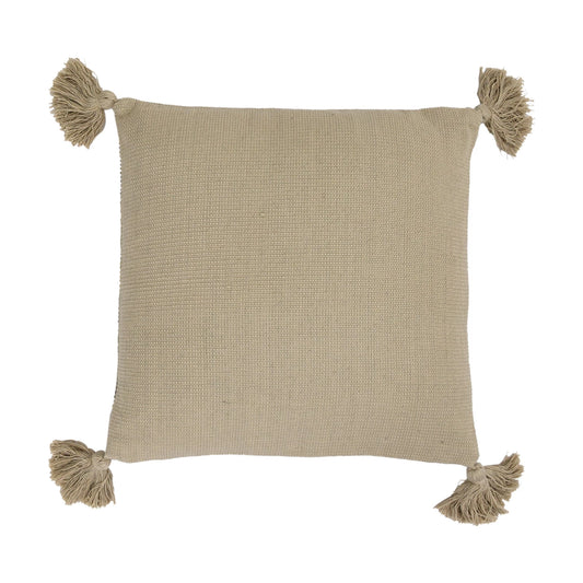 SQUARE WOVEN PILLOW WITH TASSELS