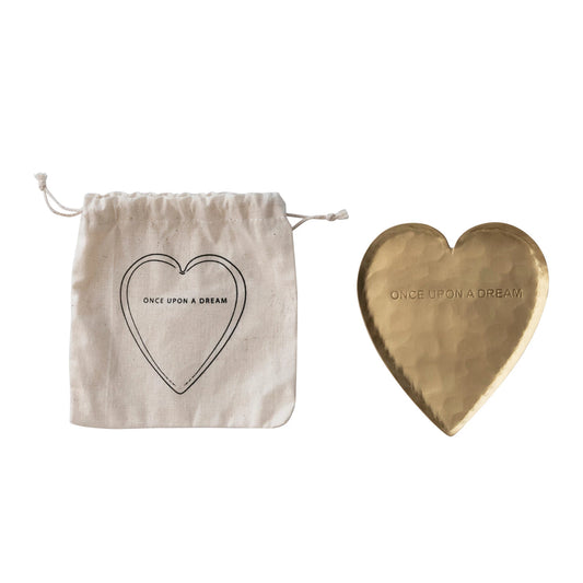 BRASS HEART SHAPED DISH