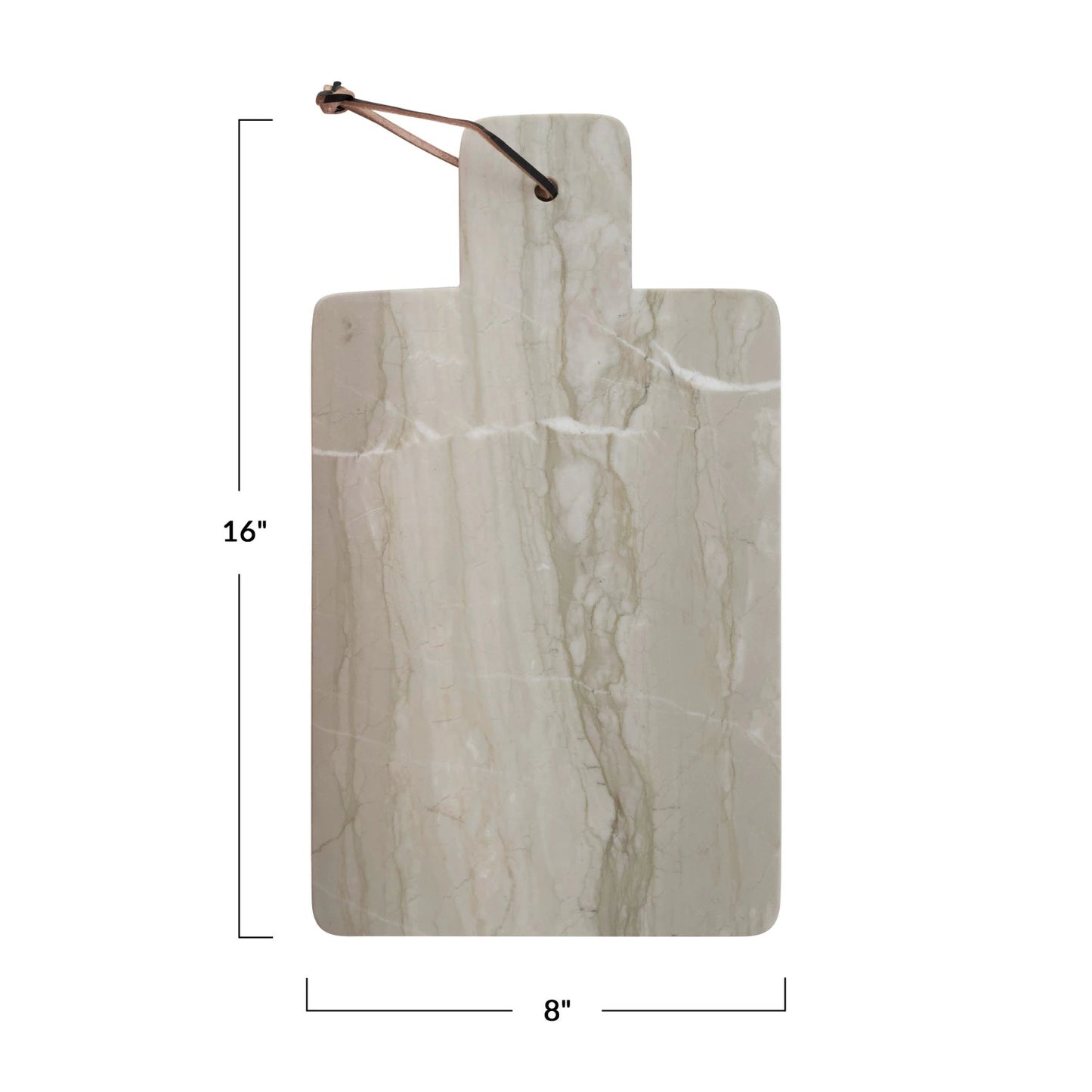 16"L MARBLE CHEESE/CUTTING BOARD W LEATHER TIE