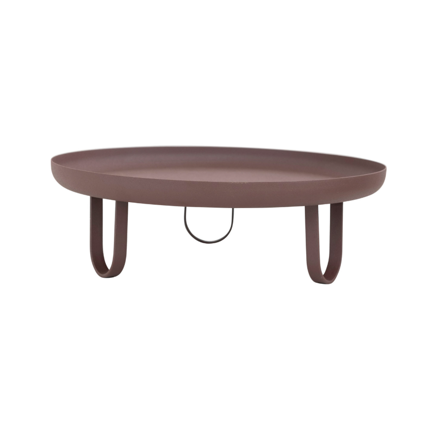 Decorative Textured Metal Footed Pedestal