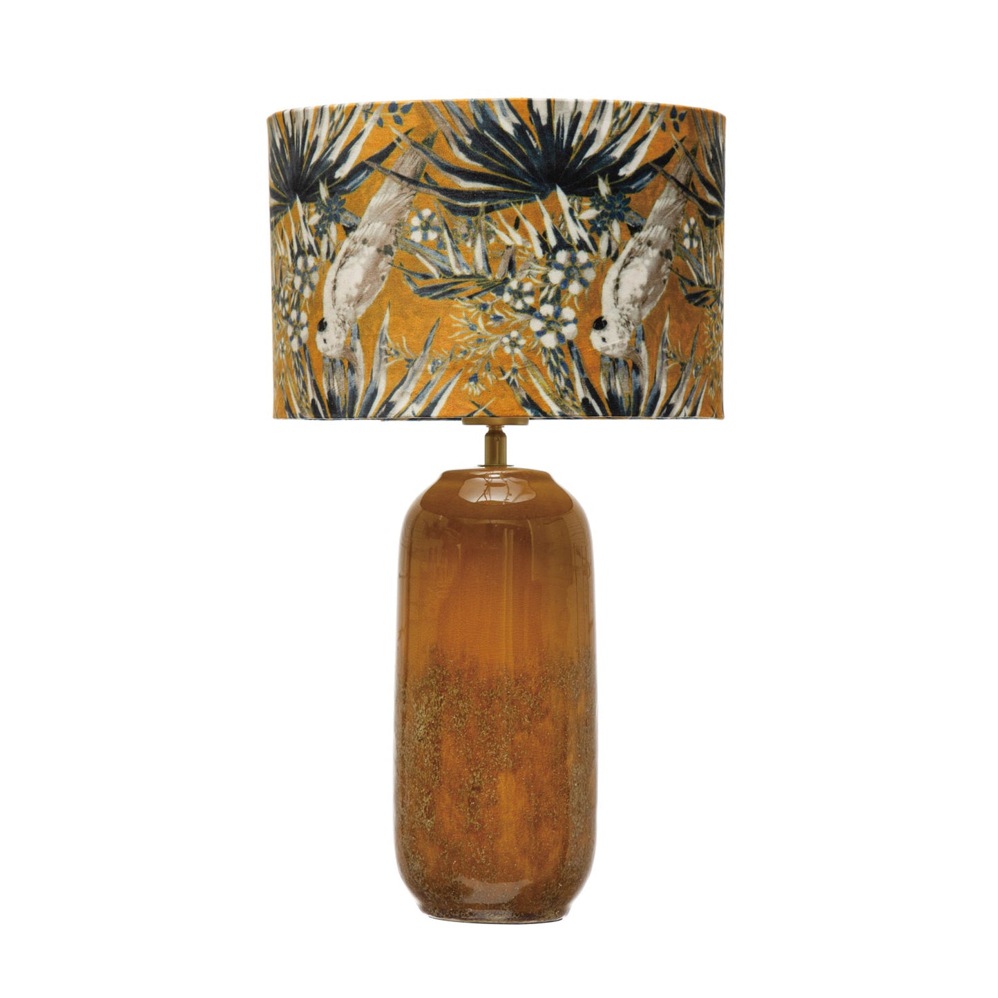 STONEWARE COCKATOO VELVET LAMP
