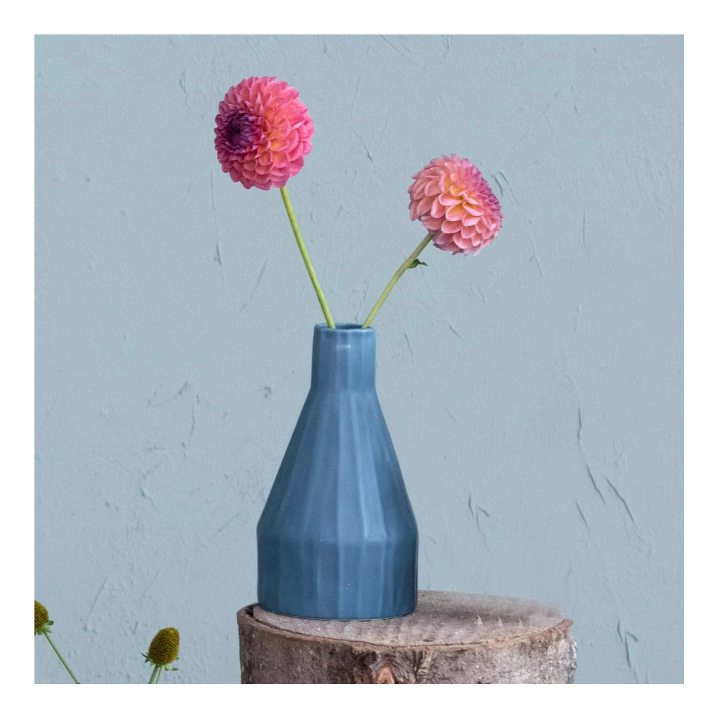11'' H STONEWARE VASE NAVY