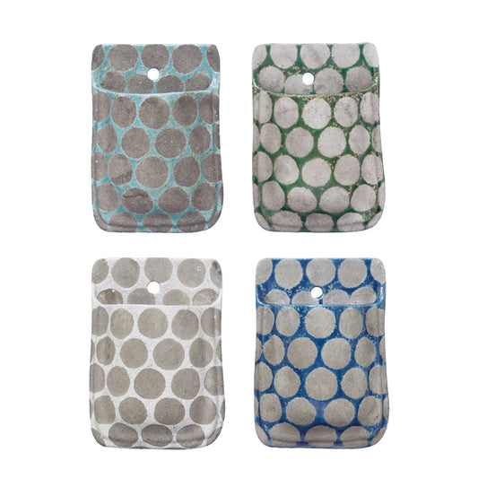 TERRA COTTA WALL PLANTER WAX RELIEF DOTS