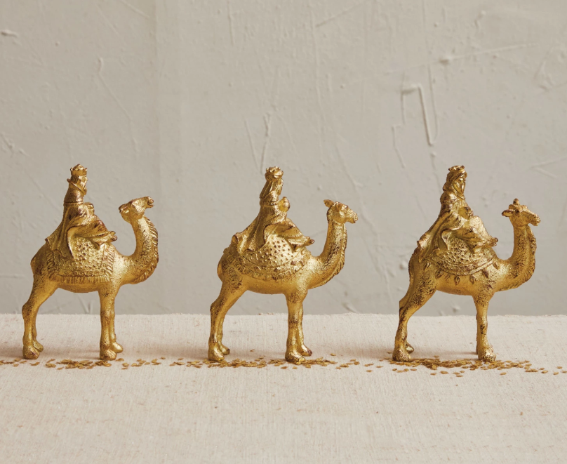 SET DE 3 REYES MAGOS DORADOS