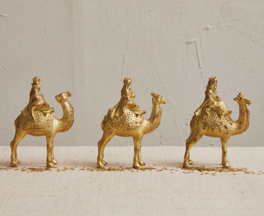 SET DE 3 REYES MAGOS DORADOS
