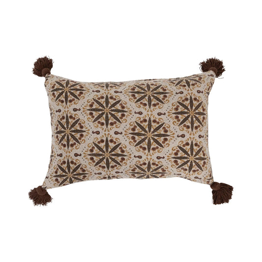 COTTON PILLOW WITH TASSELS
