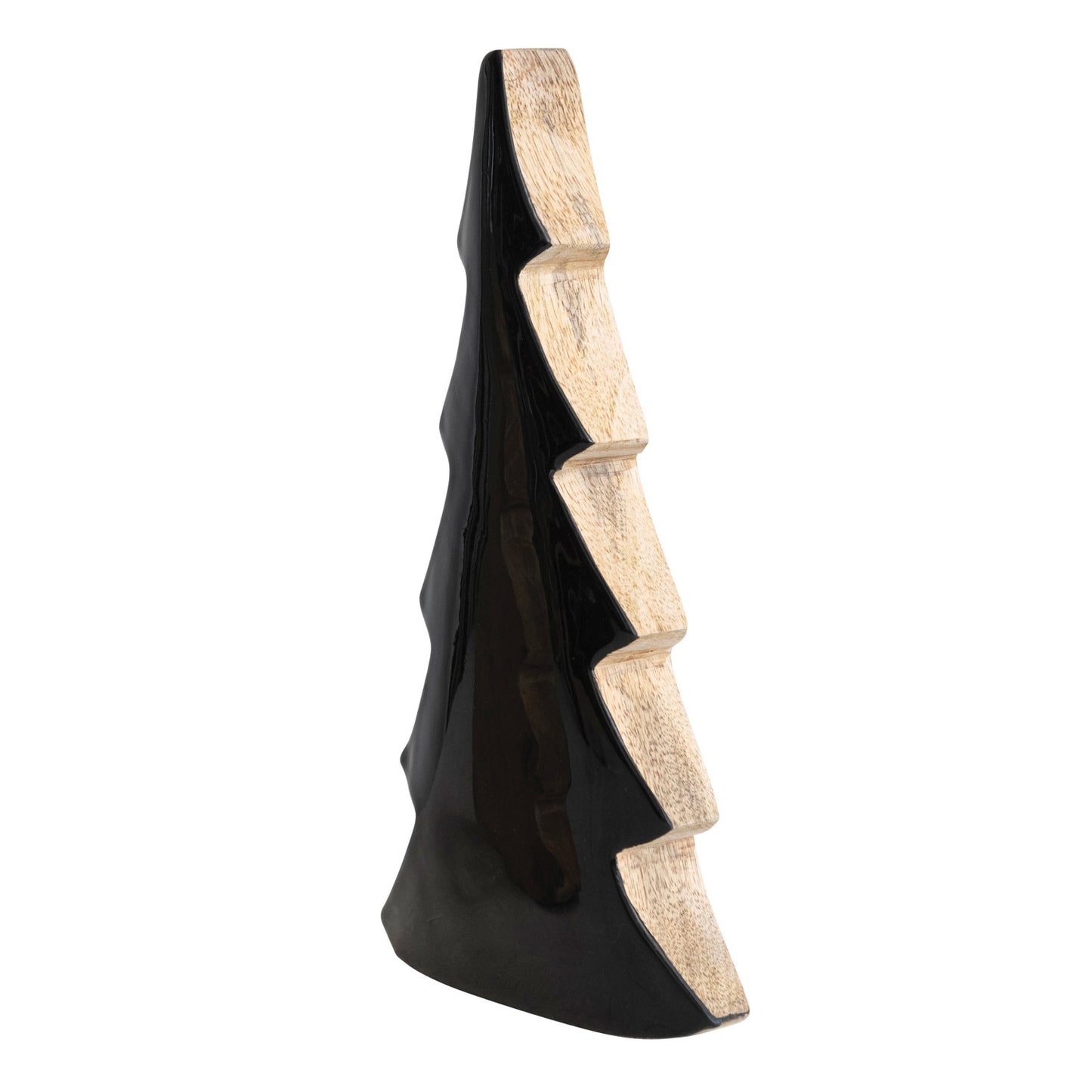FIGURA DE ARBOL DE MADERA Y ESMALTE NEGRO