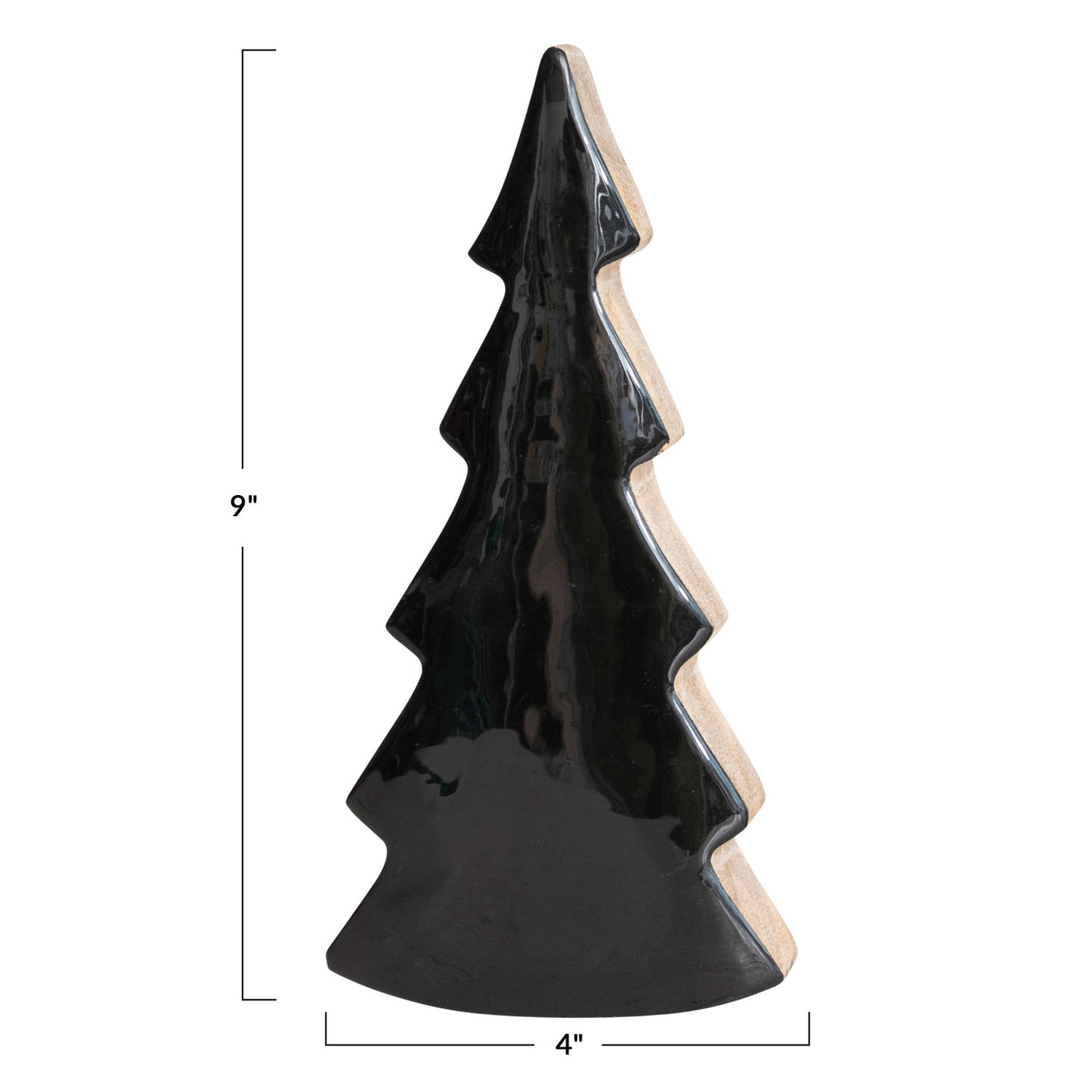 FIGURA DE ARBOL DE MADERA Y ESMALTE NEGRO