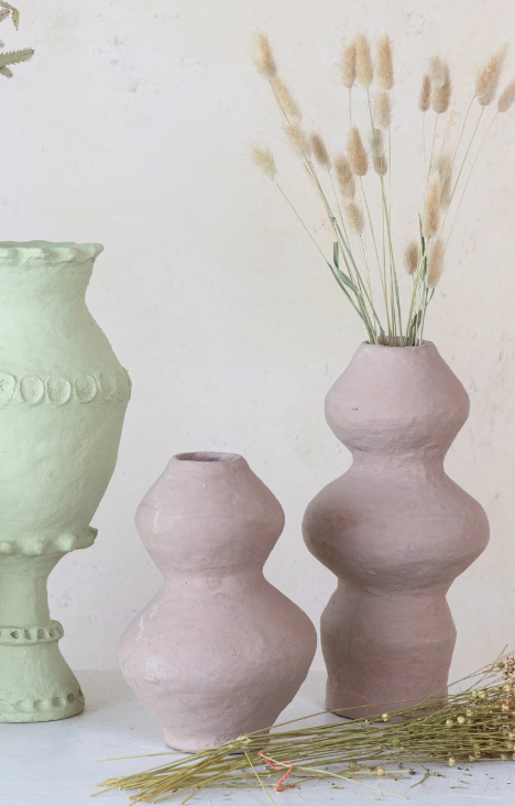DECORATIVE HANDMADE VASE DUSTY ROSE