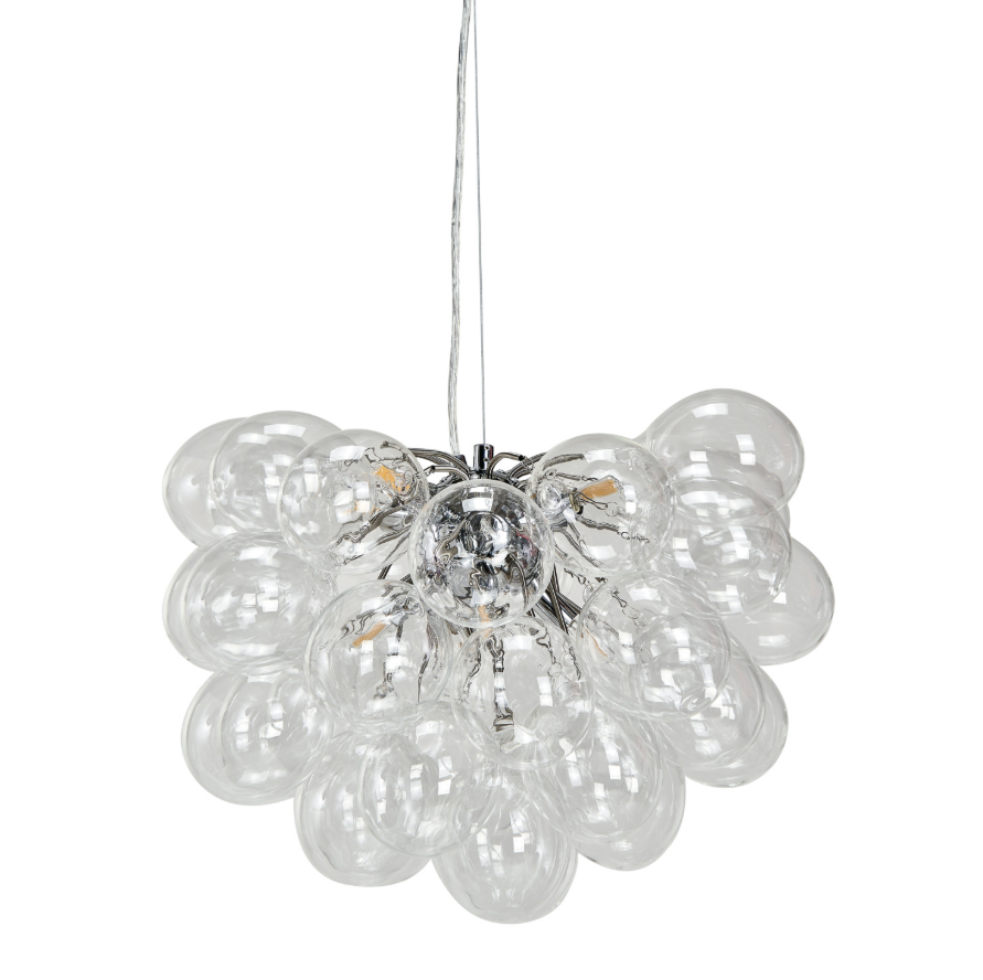 Glass & Metal Pendant Lamp with 8 Lights, 6' Cord