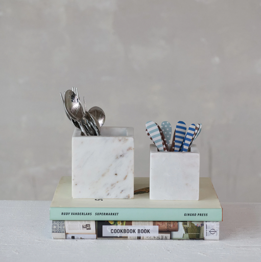 WHITE MARBLE CONTAINER