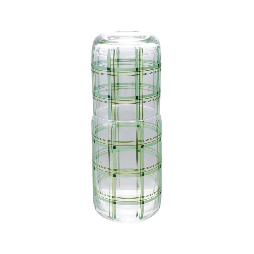 GLASS CARAFE WITH DRINKING GLASS SET