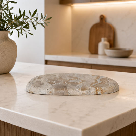 Marble Cheese/Serving Board, Buff Color