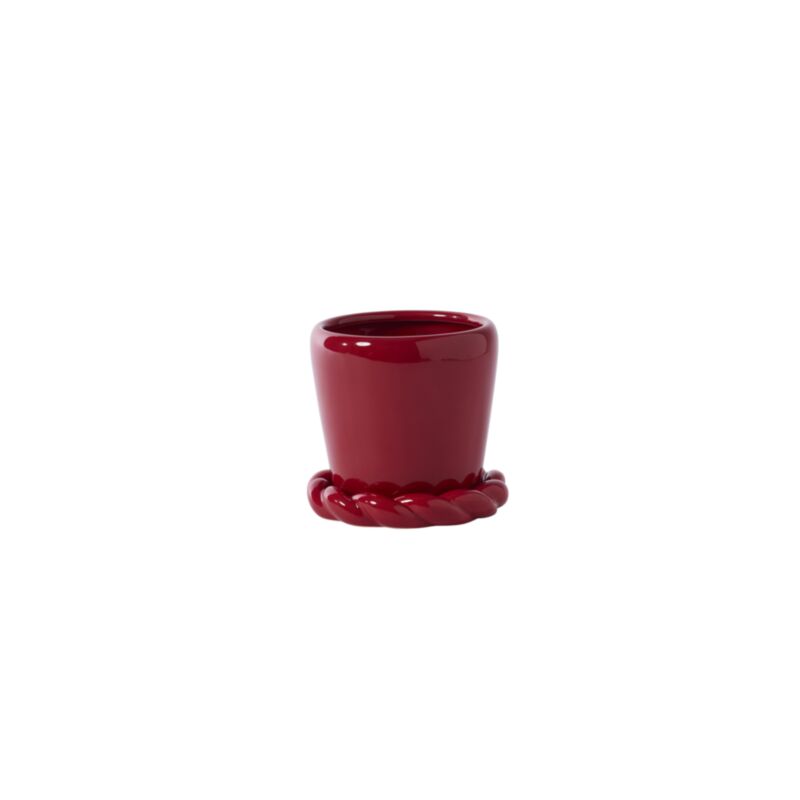 CINNAMON TWIST POT WITH SAUCER 5.5" X 5"
