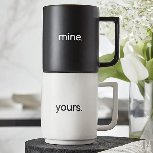 YOURS & MINE MUG SET 15 OZ