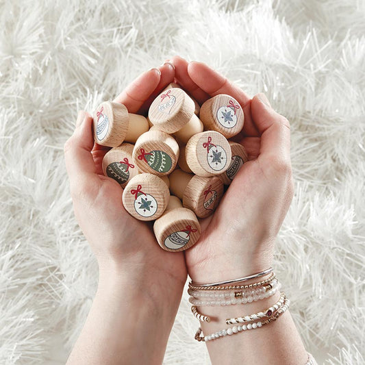 WOOD BOTTLE STOPPERS SET OF 4 -ORNAMENTS