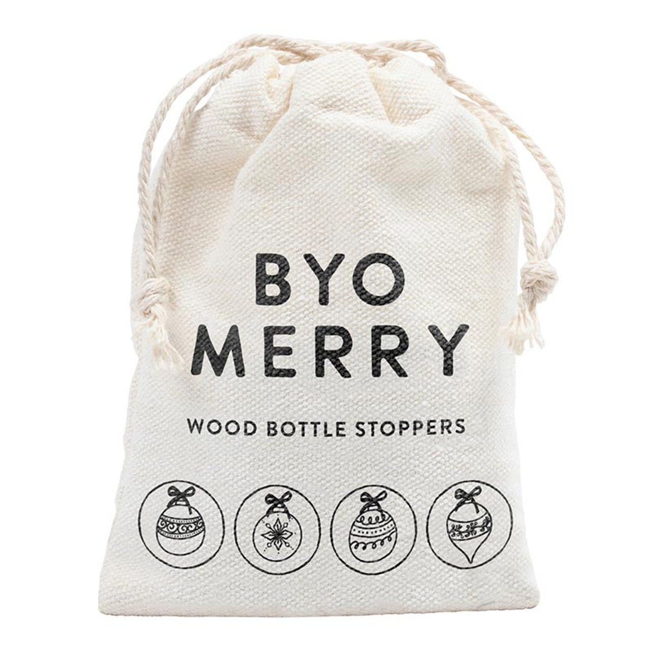 WOOD BOTTLE STOPPERS SET OF 4 -ORNAMENTS