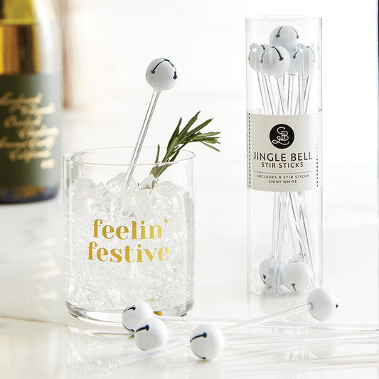 JINGLE BELL STIR STICKS- WHITE