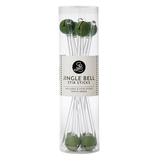 JINGLE BELL STIR STICKS-MATTE GREEN