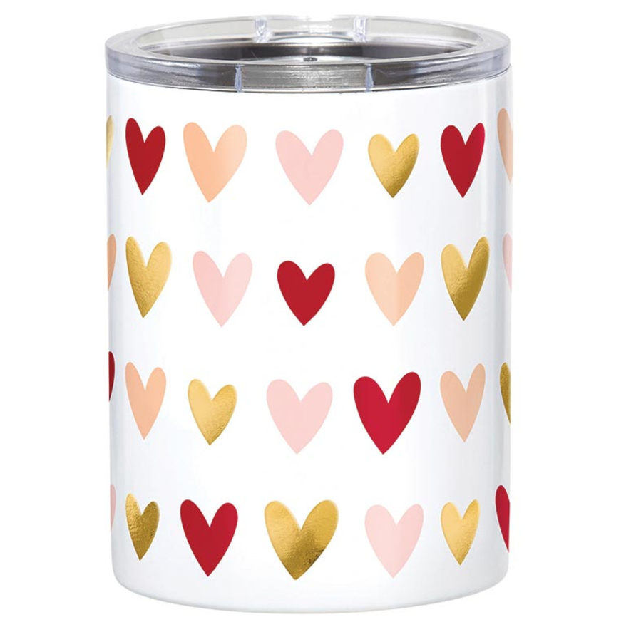 STAINLESS STEEL TUMBLER-HEARTS 12OZ