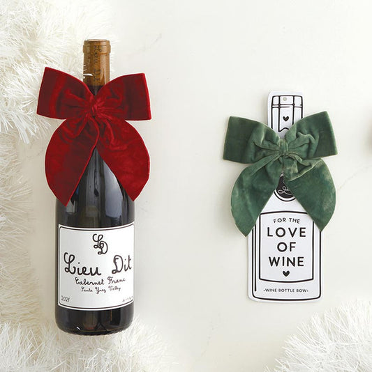 WINE BOTTLE BOW RED